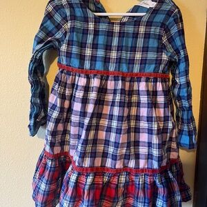 Mini Boden tiered Plaid Dress
